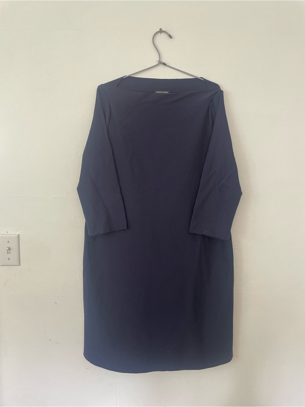 Eileen Fisher Navy Boatneck Shift Dress